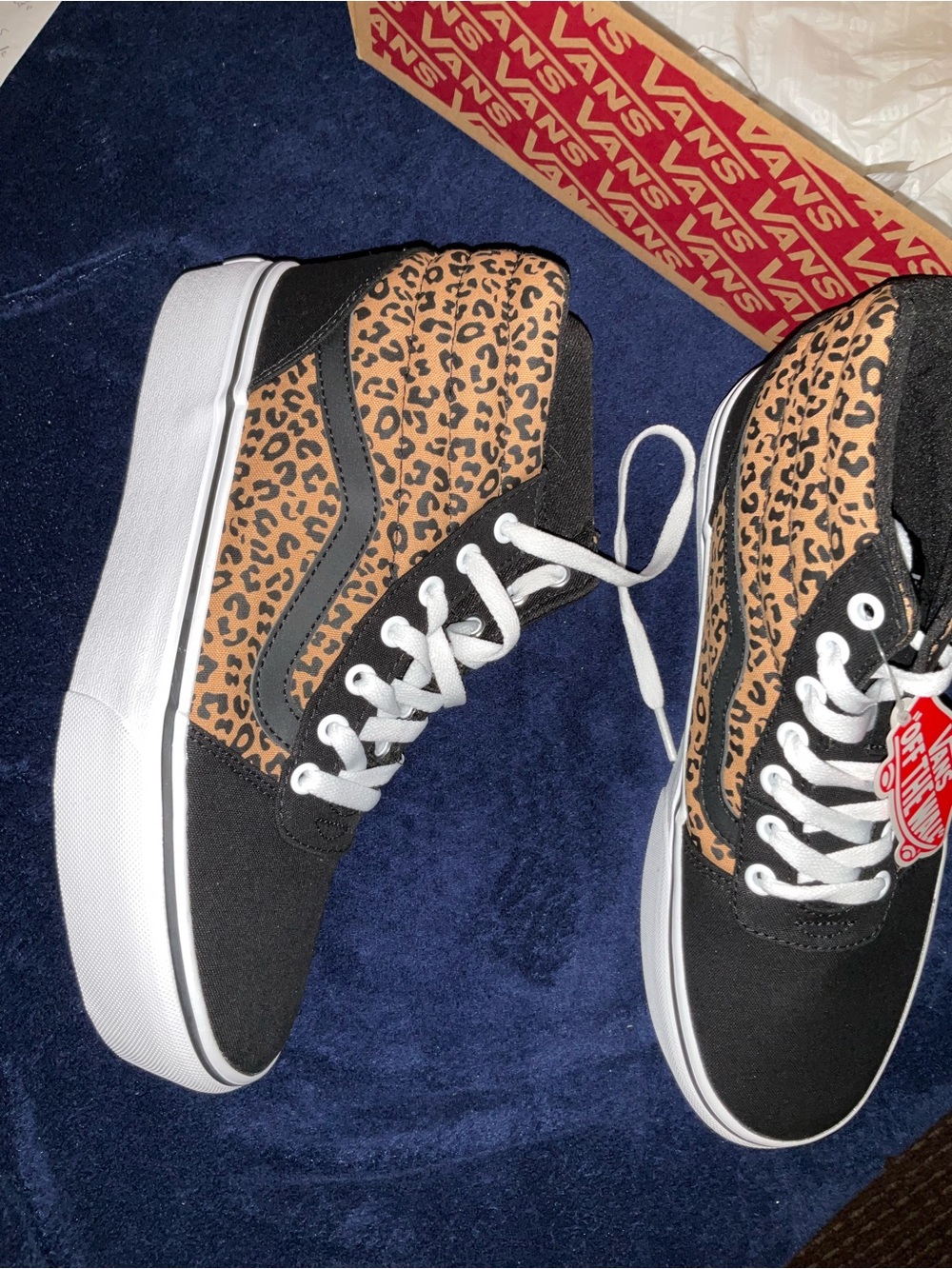 Vans Women’s High-Top Leopard Platform Sneakers - Black/Tan